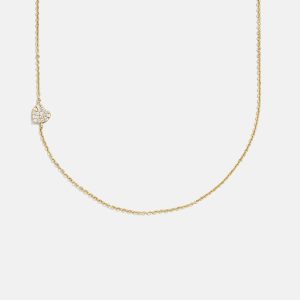 18K Gold Asymmetrical Heart Necklace - Heart