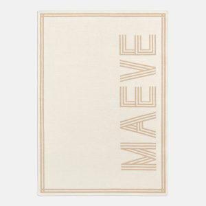 Your Name In Stripes Custom Blanket - Beige/Tan