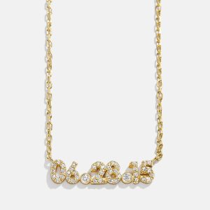 14K Gold Pav?? Custom Number Necklace - 14K Gold. Pav?? Cubic Zirconia Stones
