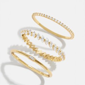 Molly 18K Gold Ring Set - Gold/Pav??
