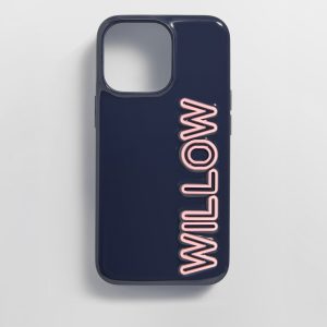 Fine Line Custom iPhone Case - Navy/Blush