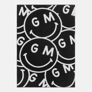 Show Me A Smile Custom Blanket - Black/White