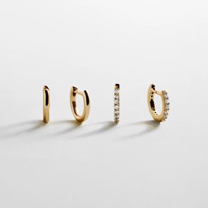 Nicole 14K Gold Earring Set - Gold/Pav??