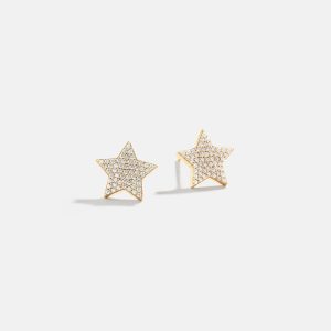 14K Gold Celestial Delicate Stud - Pav?? Star