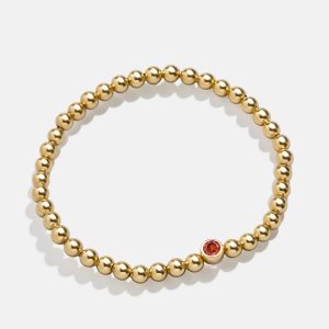 18K Gold Birthstone Pisa Bracelet - Garnet