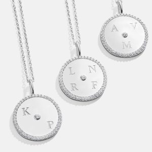 Classic Sterling Silver Custom Medallion Necklace - Pav??/Silver