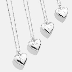 Sterling Silver Custom Bubble Heart Necklace - Sterling Silver