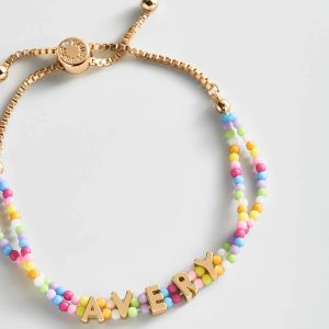 Bead Mine Kids' Custom Name Bracelet - Light Multi