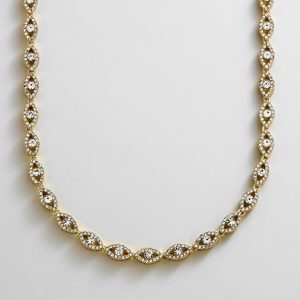 Evil Eye On Repeat Tennis Necklace - Gold/Pav??