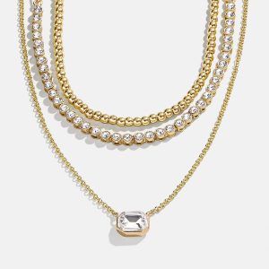 Kenna Layered Necklace - Gold/Pav??