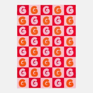 Bubble On Repeat Custom Blanket - Bright Orange/Light Pink