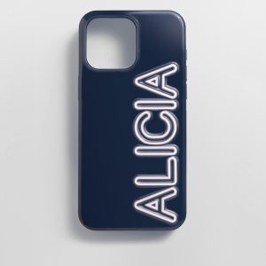 Fine Line Custom iPhone Case - Navy/White