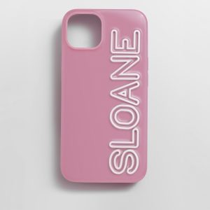 Fine Line Custom iPhone Case - Mauve/White