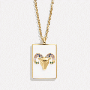 Reversible 18K Gold Zodiac Pendant Necklace - Aries