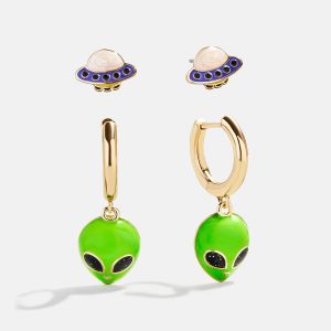 Spaced Out Earring Set - Green
