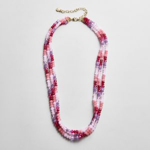 Lena Semi-Precious Layered Necklace - Pink