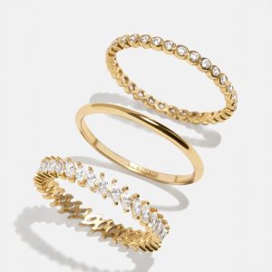 18K Gold Willow Ring Set - Gold/Pav??