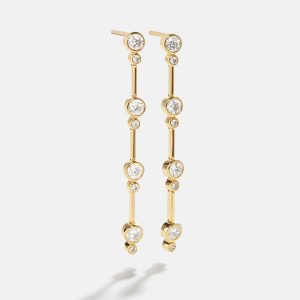 18K Gold Celine Earrings - Gold/Pav??