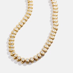 18K Gold Geraldine Tennis Necklace - Gold/Pav??