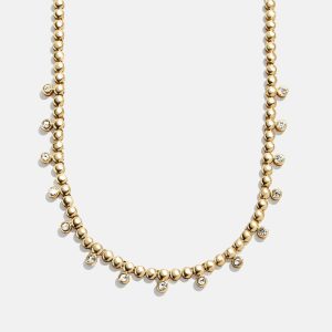 Joelle Pisa Beaded Necklace - Circle Bezel