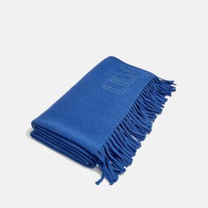 Pure Merino Wool Custom Blanket - Royal Blue/Sky Blue