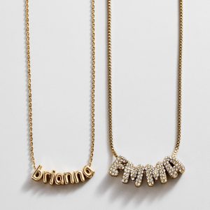 Bubble Letter Custom Necklace - Small Bubble Letter