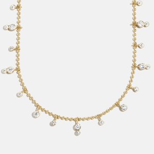 Joelle 18K Gold Crystal Necklace - Gold/Pav??