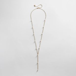 Juliet Pearl Lariat Necklace - Gold/Pearl