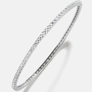 Tracy Sterling Silver Hinge Bangle - Silver/Pav??