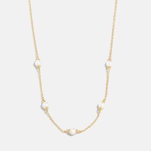 Yasmine 14K Gold Pearl Necklace - Gold/Pav??