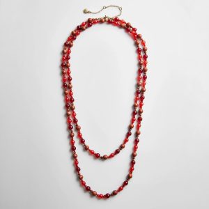 Charlotte Beaded Necklace - Red Jasper
