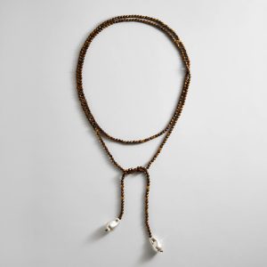Semi-Precious Pearl Wrap Necklace - Tiger's Eye