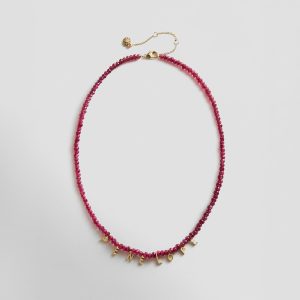 Mini Semi-Precious Custom Necklace - Red Jasper