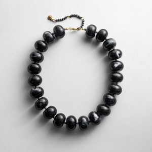 Joan Semi-Precious Necklace - Obsidian Bead