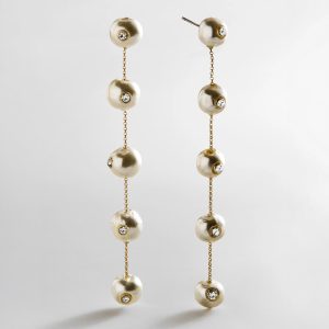 Blair Pearl & Crystal Earrings - Gold/Pearl