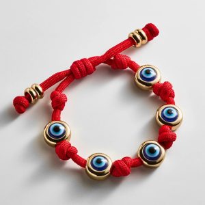 Eyes Open Evil Eye Paracord Bracelet - Red