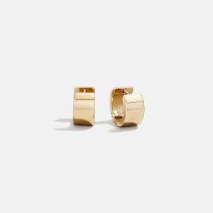 Tris 14K Gold Huggie Earrings - Gold