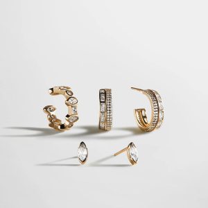 Maeve 14K Gold Earring Set - Gold/Pav??