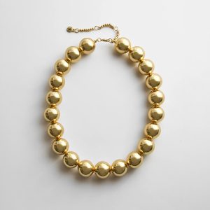 Jane Beaded Necklace - Gold Bead