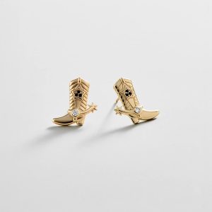 14K Gold Just For Fun Earrings - Cowboy Boot