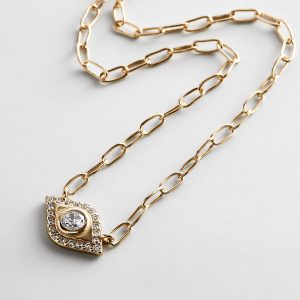 Evil Eye 14K Gold Hera Necklace - Gold/Pav??