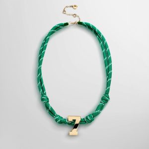 Knotty Varsity Custom Necklace - Bright Green Single Digit