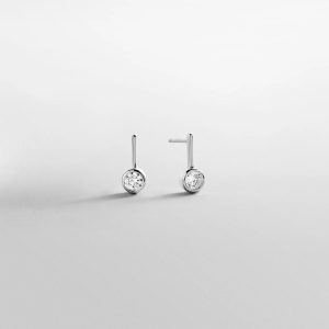 Fallon Sterling Silver Bezel Earrings - Silver