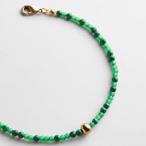 Kyanna Semi-Precious Waterproof Anklet - Malachite