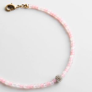 Kyanna Semi-Precious Waterproof Anklet - Rose Quartz