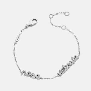 Sterling Silver/Pav?? Custom Script Multi Name Bracelet - 2 Names