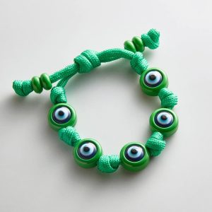 Knotty Good Eye Cord Bracelet  - Bright Green