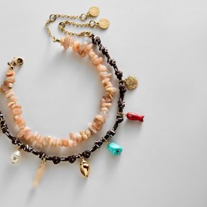 Kai Semi-Precious Waterproof Anklet Set - Multi