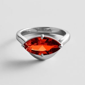 Wavy Custom Birthstone Ring - Silver