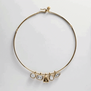 Lexi Removable Charm Custom Collar Necklace - Gold